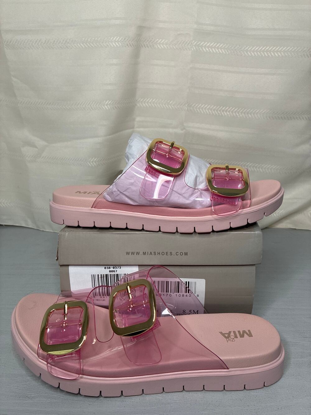 MIA Natesi Jelly Platform Sandals Pink Womens Size 8.5M